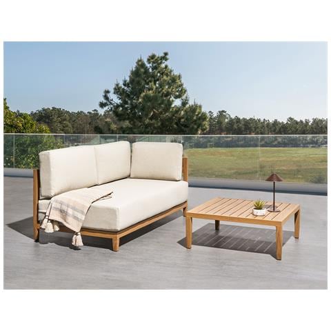 Divano Da Giardino Con Tavolo 2 Posti Sampieri Metallo Marrone Chiaro - Foto 1