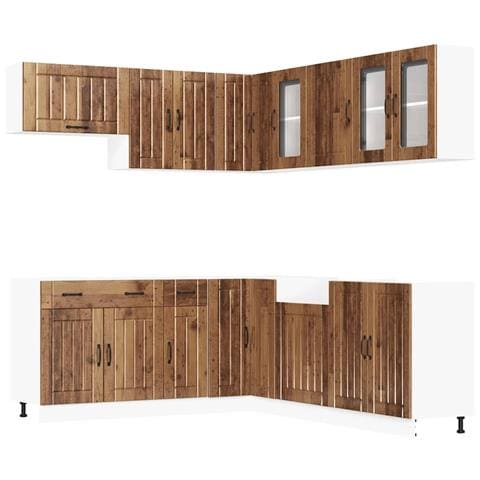 Set Mobili da Cucina 11 pz Lucca Legno Antico in Truciolato - Foto 1