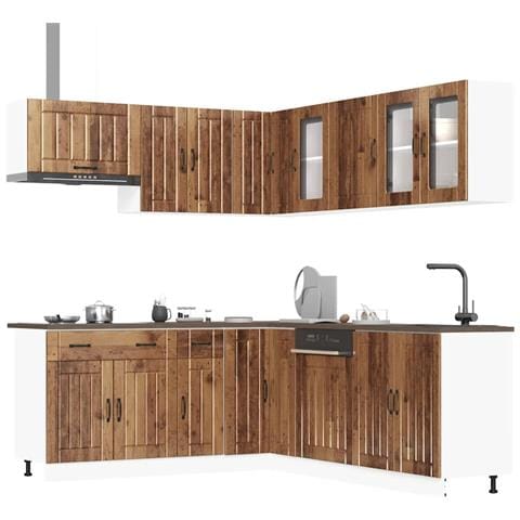 Set Mobili da Cucina 11 pz Lucca Legno Antico in Truciolato - Foto 2