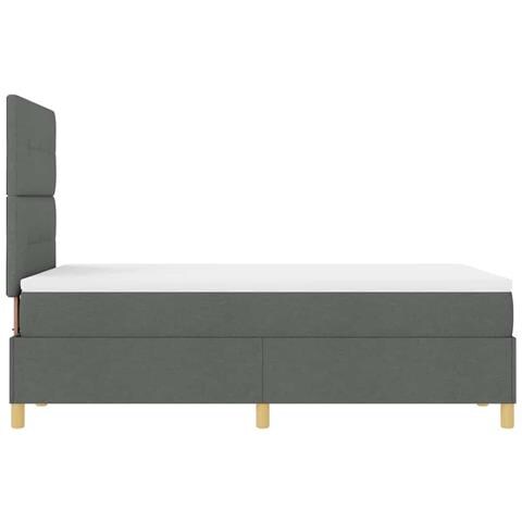 Letto a molle con materasso Grigio scuro 120 x 190 cm Tessuto - Foto 9