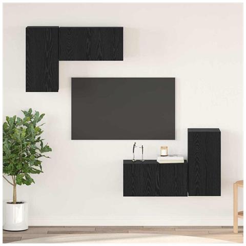 Set mobile TV 4 pcs Rovere nero 60 x 30 x 30 cm - Foto 2