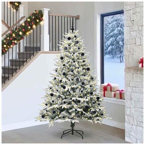 Albero di Natale artificiale preilluminato con set di palline - Foto 2
