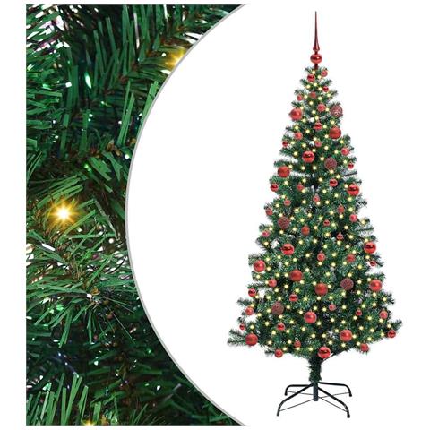Albero di Natale artificiale con luci integrate Verde 180 cm - Foto 1