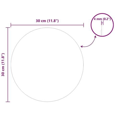 Specchio da parete Ø 30 cm vetro temperato - Foto 8