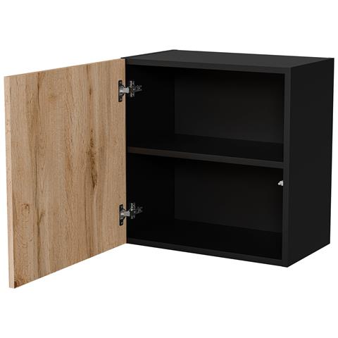 Sparone - Mobile Pensile Un Ripiano, 49.9x50h Cm Nero Antracite - Foto 4