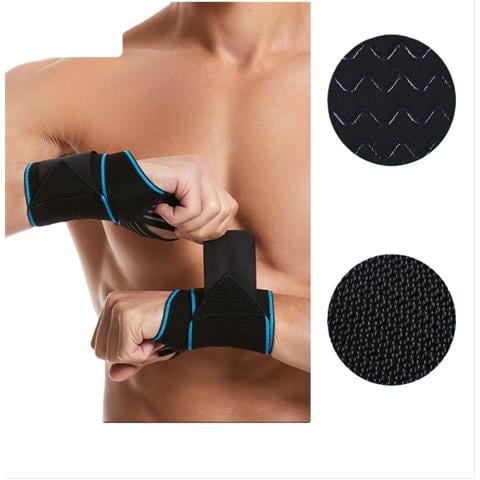 Fascia Da Polso Antidistorsione Regolabile Per Uomo - Supporto E Allenamento Professionale Blue - Foto 1