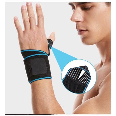 Fascia Da Polso Antidistorsione Regolabile Per Uomo - Supporto E Allenamento Professionale Blue - Foto 7