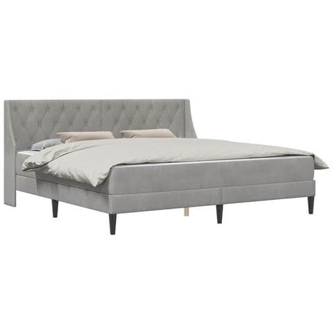 Struttura letto con materasso Grigio chiaro 200 x 200 cm - Foto 1