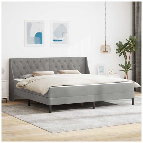 Struttura letto con materasso Grigio chiaro 200 x 200 cm - Foto 2