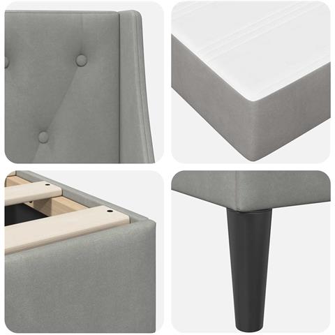 Struttura letto con materasso Grigio chiaro 200 x 200 cm - Foto 9