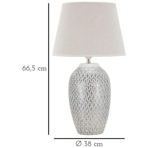 Lampada Da Tavolo Wave In Resina Con Motivo A Onde Ø35x65 Cm - Foto 6