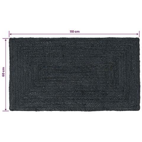Tappeti per area Rettangolare Grigio Scuro 60 x 110 cm Juta - Foto 8