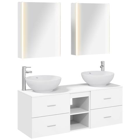 Set di mobili per il bagno 5 pcs Bianco - Foto 1