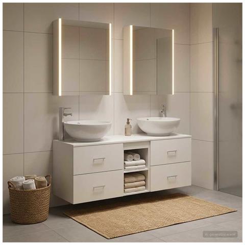 Set di mobili per il bagno 5 pcs Bianco - Foto 2
