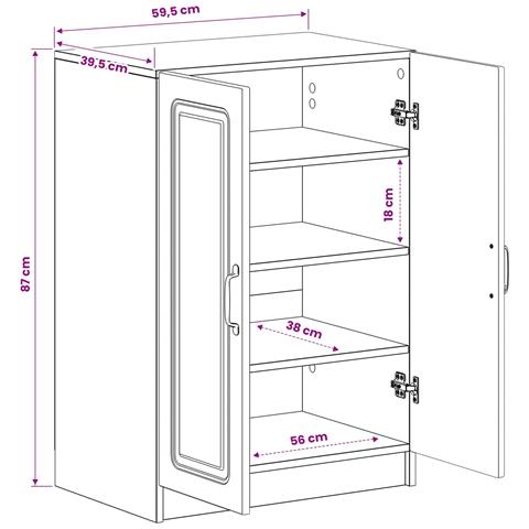 Mobile per scarpe UTRECHT 59,5 x 39,5 x 87 cm Legno antico - Foto 8
