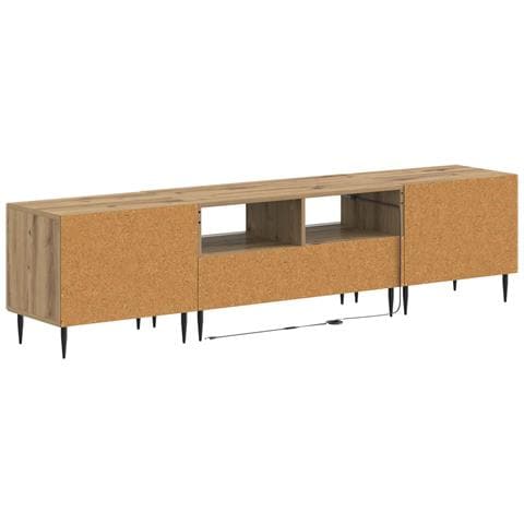 Mobile TV LED a 3 pezzi Rovere Artigianale Legno ingegnerizzato - Foto 2