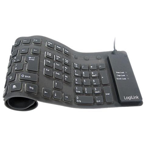Keyboard flexible waterproof USB+PS / 2 QWERTY Nero tastiera - Foto 1