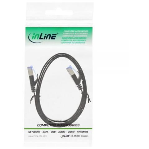 cavo patch lan piatto, ftp (u / ftp -pimf), cat. 6a (10giga), 500mhz, guaina pvc, cu (100% rame), nero, 1m - Foto 2