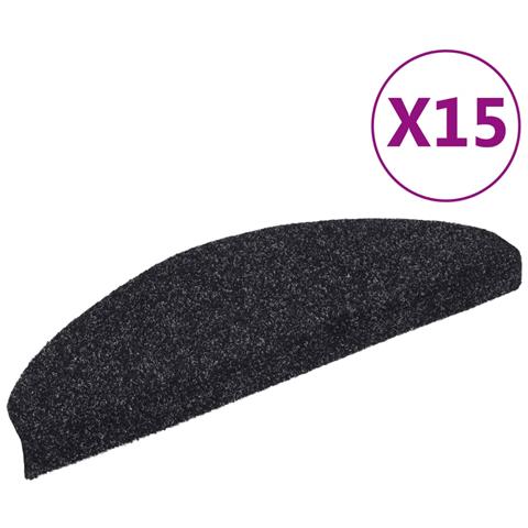 Tappetini Autoadesivi Per Scale 15 Pz 65x21x4 Cm Nero - Foto 1