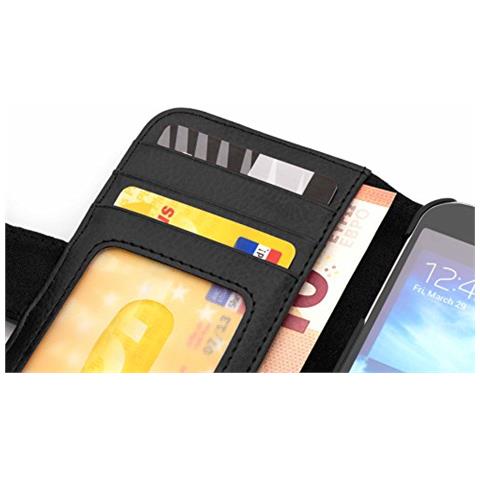Custodia Compatibile Con Nokia Lumia 929 / 930 In Nero Ossido - Coperchio Protettivo Con Chiusura Magnetica E 3 Slot Per Carte - Foto 2