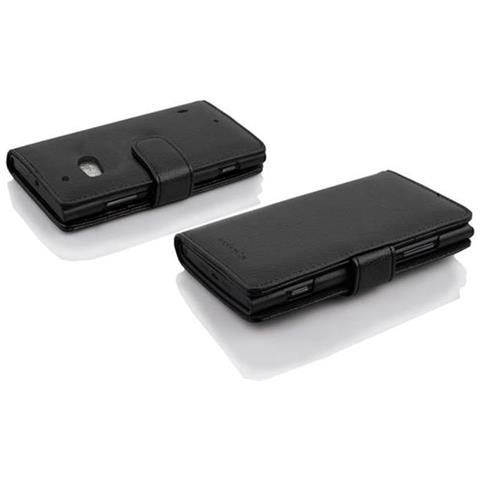 Custodia Compatibile Con Nokia Lumia 929 / 930 In Nero Ossido - Coperchio Protettivo Con Chiusura Magnetica E 3 Slot Per Carte - Foto 6