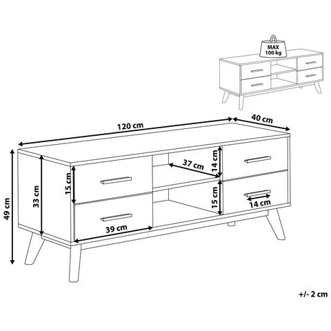 Mobile Tv In Legno Chiaro / bianco Florida - Foto 14