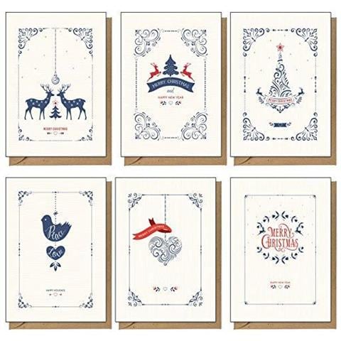 48 Recycled Eco Friendly Contemporanea Cartoline Di Natale - Foto 1