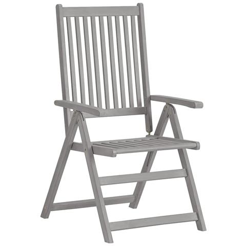 Sedie da Giardino Reclinabili 4 pz con Cuscini Massello Acacia - Foto 2