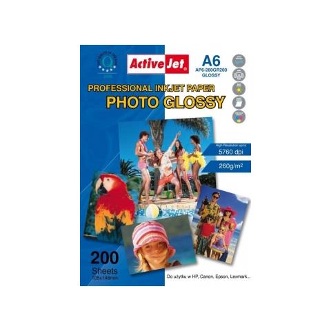 AP6-260GR200 A6 Lucida Bianco carta fotografica - Foto 1