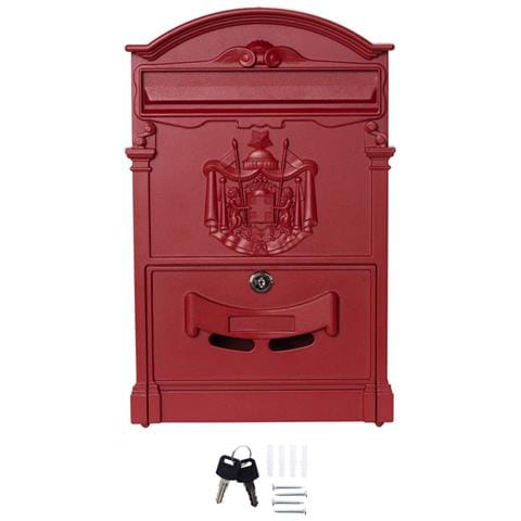 Residencia D-2151 / r Cassetta Postale Individuale Di Stile Classico In Alluminio, Dimensione M (din A4 E Riviste), Rosso - Foto 3