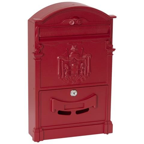 Residencia D-2151 / r Cassetta Postale Individuale Di Stile Classico In Alluminio, Dimensione M (din A4 E Riviste), Rosso - Foto 1