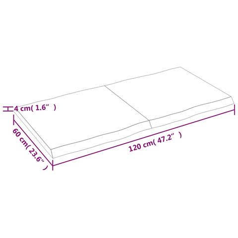 Piano Tavolo Marrone Chiaro 120x60x (2-4) cm Rovere Non Trattato - Foto 2