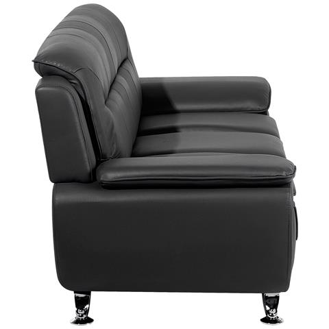 Set Da Salotto 6 Posti Leira Pelle Sintetica Nero - Foto 2