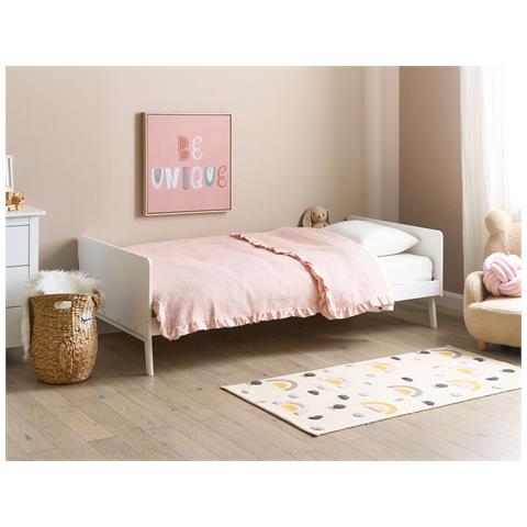 Letto Singolo Legno Bianco 90 X 200 Cm Bonnac - Foto 1