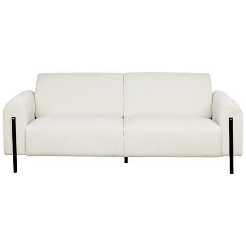 Divano 3 Posti Askim Velluto A Coste Bianco Sporco - Foto 2