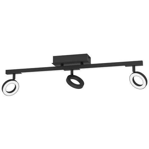 Spot Moderno Cardillio 2 In Alluminio Nero 3 Luci Led 3,2w 3000k Ip20 - Foto 1
