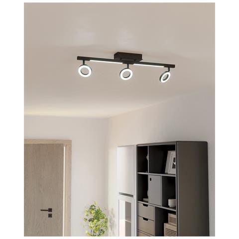 Spot Moderno Cardillio 2 In Alluminio Nero 3 Luci Led 3,2w 3000k Ip20 - Foto 4