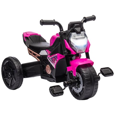 Triciclo Elettrico Per Bambini 18-36 Mesi 3 In 1 Con Fari, Musica E Clacson, In Pp E Acciaio, 75x43x47 Cm, Rosa - Foto 1