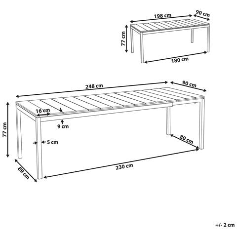 Tavolo Da Giardino Derivati Del Legno Grigio Tofane - Foto 4