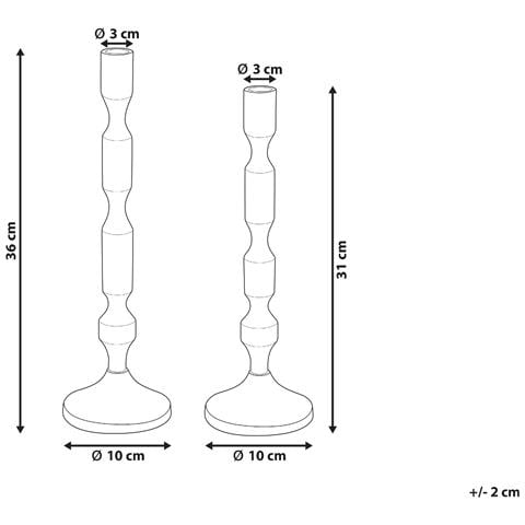 Set Di 2 Portacandele Dikirnis Metallo 31/36 Cm Oro - Foto 7