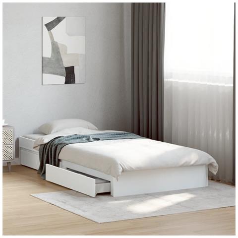Giroletto Con Cassetti Bianco 100x200 Cm In Legno Multistrato - Foto 1