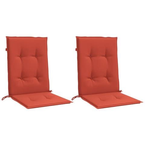 Cuscini Sedia Schiena Bassa 2 Pz Rosso Mélange 100x50x4 Tessuto - Foto 3
