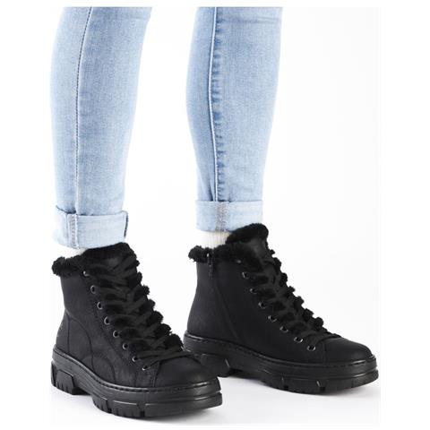Black Casual Closed Ladies Mid Height Boots Stivaletti Pelle Sintetica Scarpe Donna Nero Eu 37, Z7411-00 - Foto 2
