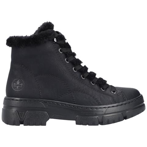 Black Casual Closed Ladies Mid Height Boots Stivaletti Pelle Sintetica Scarpe Donna Nero Eu 37, Z7411-00 - Foto 3