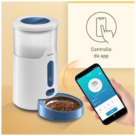 CP-JNF01CW Distributore Automatico di Cibo per Animali, Capacità 2.8L, App da Remoto, Monitoraggio Livello Cibo,Wi-Fi,Bianco - Foto 7