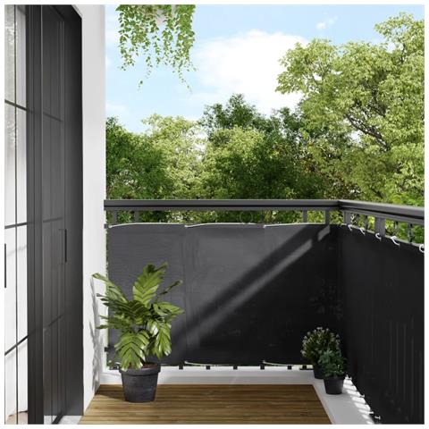 Paravento Da Balcone Antracite 90x1000cm 100% Poliestere Oxford - Foto 1