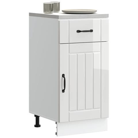 Base Da Cucina Lucca Bianco Lucido In Legno Multistrato - Foto 3