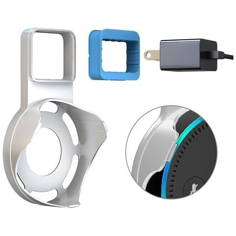 Supporto Da Parete Minimalista Per Amazon Echo Dot (gen 2) Con Cavo Integrato 8x3x15 Cm. Colore Bianco - Foto 4