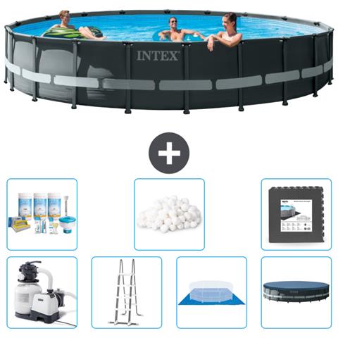 Piscina Fuori Terra - In Giro - 610x610x122 Cm - Grigio - Include Accessori Coordinati Cb43 - Foto 1