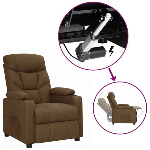 Lusso Casadino - Poltrona Alzapersona Marrone In Tessuto - Foto 2